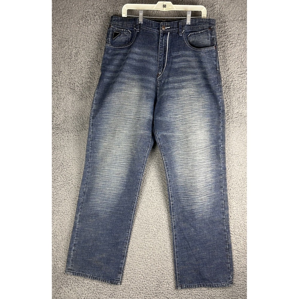 Akademiks Jeans Men 36x31 Baggy Loose Fit Y2K Skater Embroidered Hip Hop Vintage